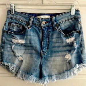 Eunina High Waisted Denim Shorts Small
